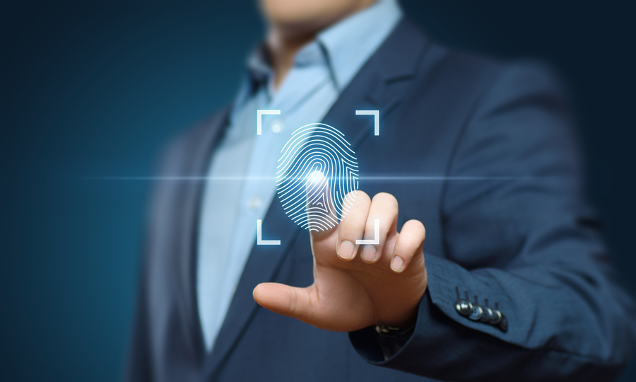 Fingerprint Scan Provides Security Access With Biometrics Identi